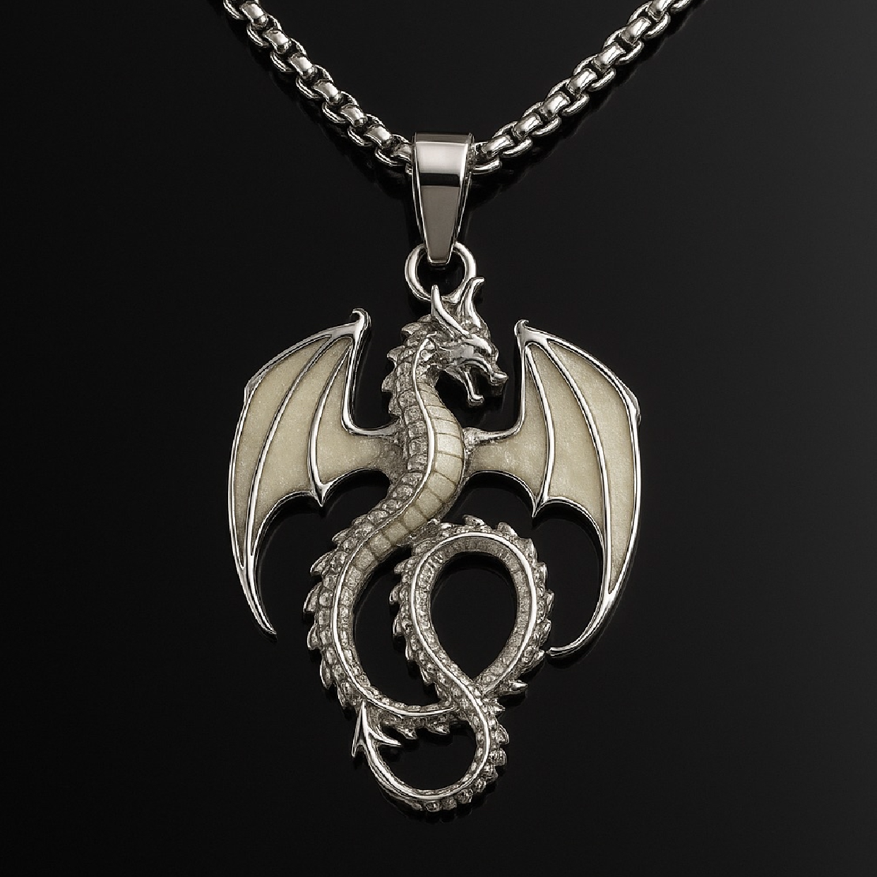 Skyflame Crest --- Nightglyphs Luminescent Necklace