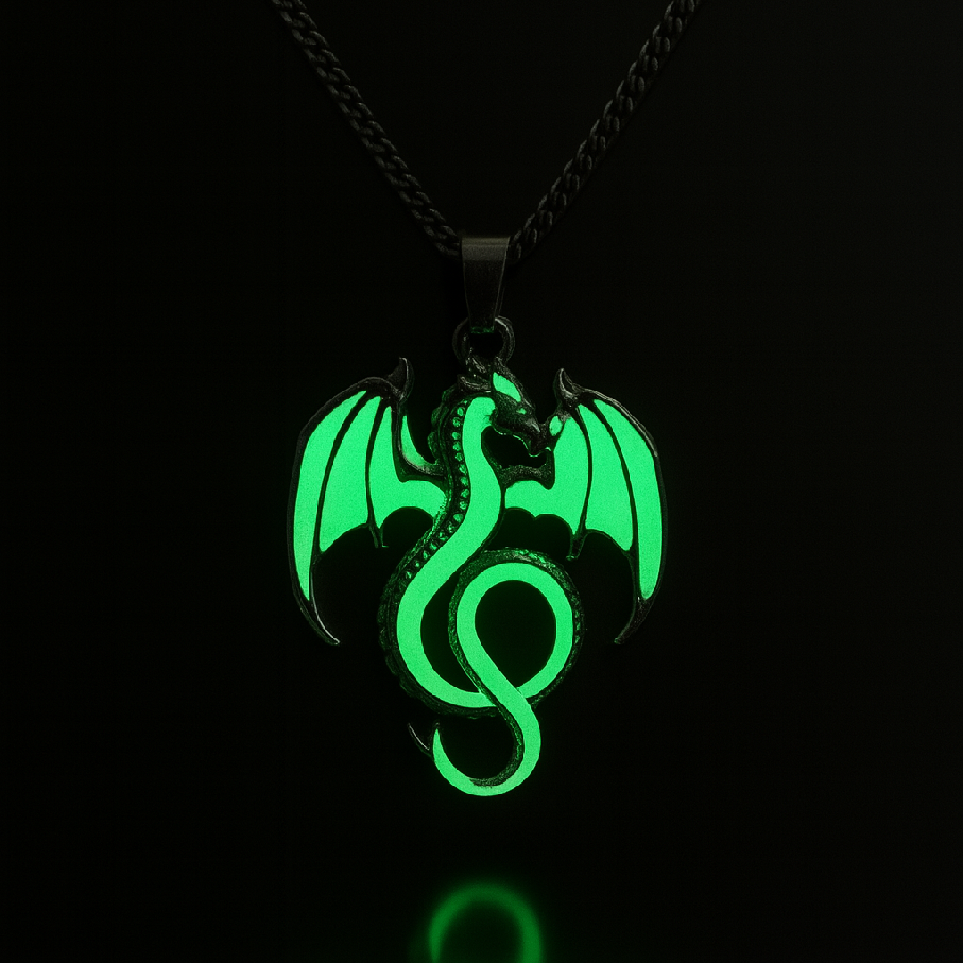 Skyflame Crest --- Nightglyphs Luminescent Necklace