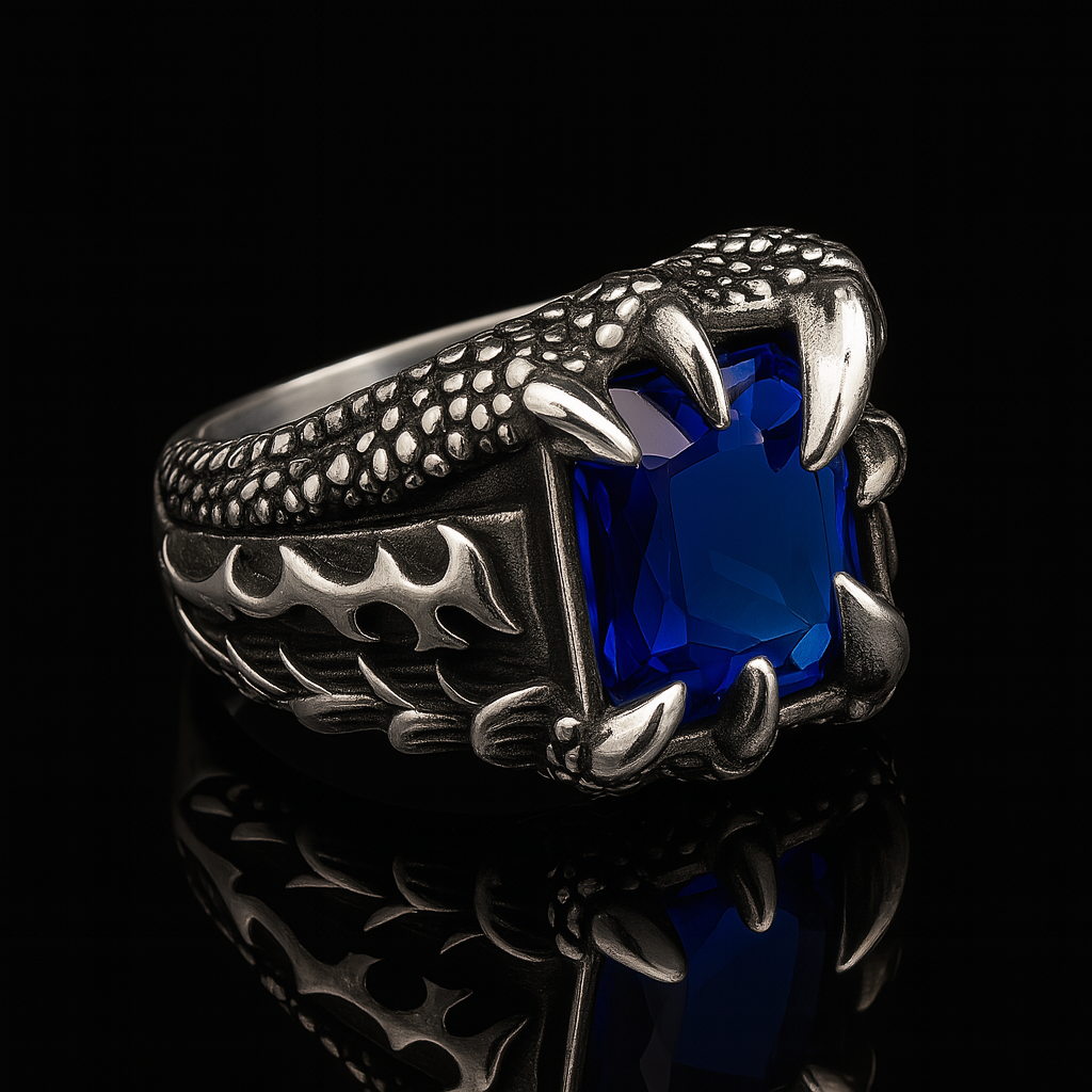 Voidclasp Unisex Dragon Crystal Claw Stainless Steel Ring