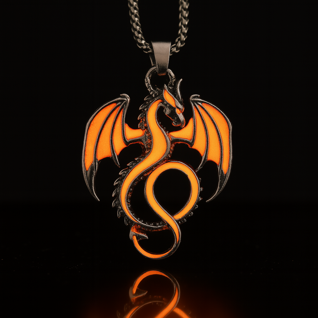 Skyflame Crest --- Nightglyphs Luminescent Necklace
