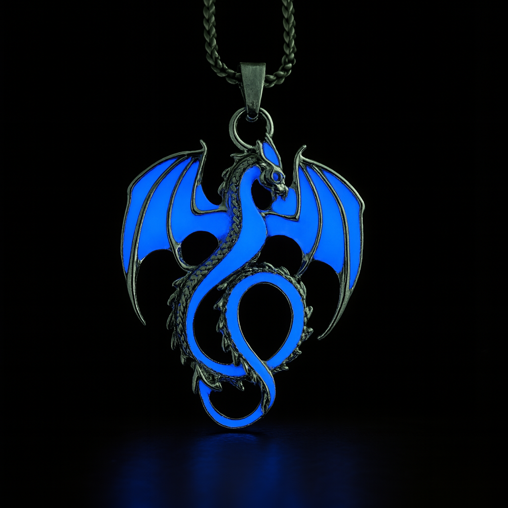 Skyflame Crest --- Nightglyphs Luminescent Necklace