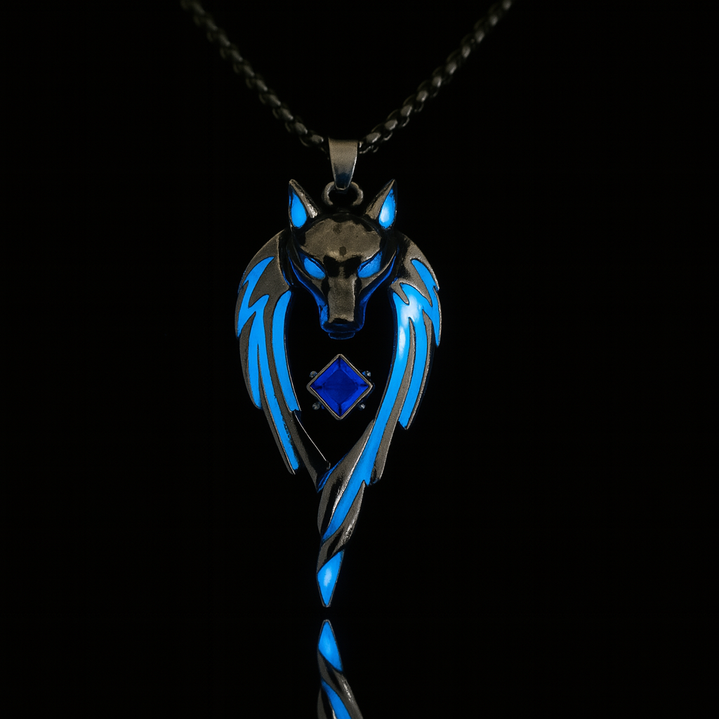 Moonfang Totem --- Nightglyphs Luminescent Necklace