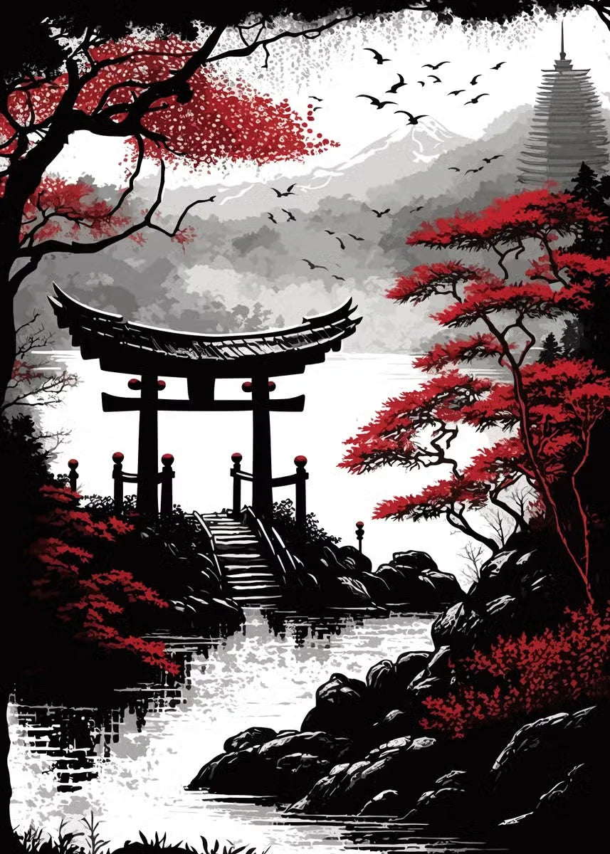 Mythika Nihon Japanese Landscape Canvas