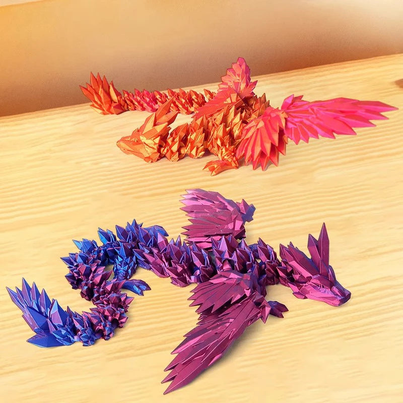 PrismFang Multi-Jointed Crystalline Dragon Figurine