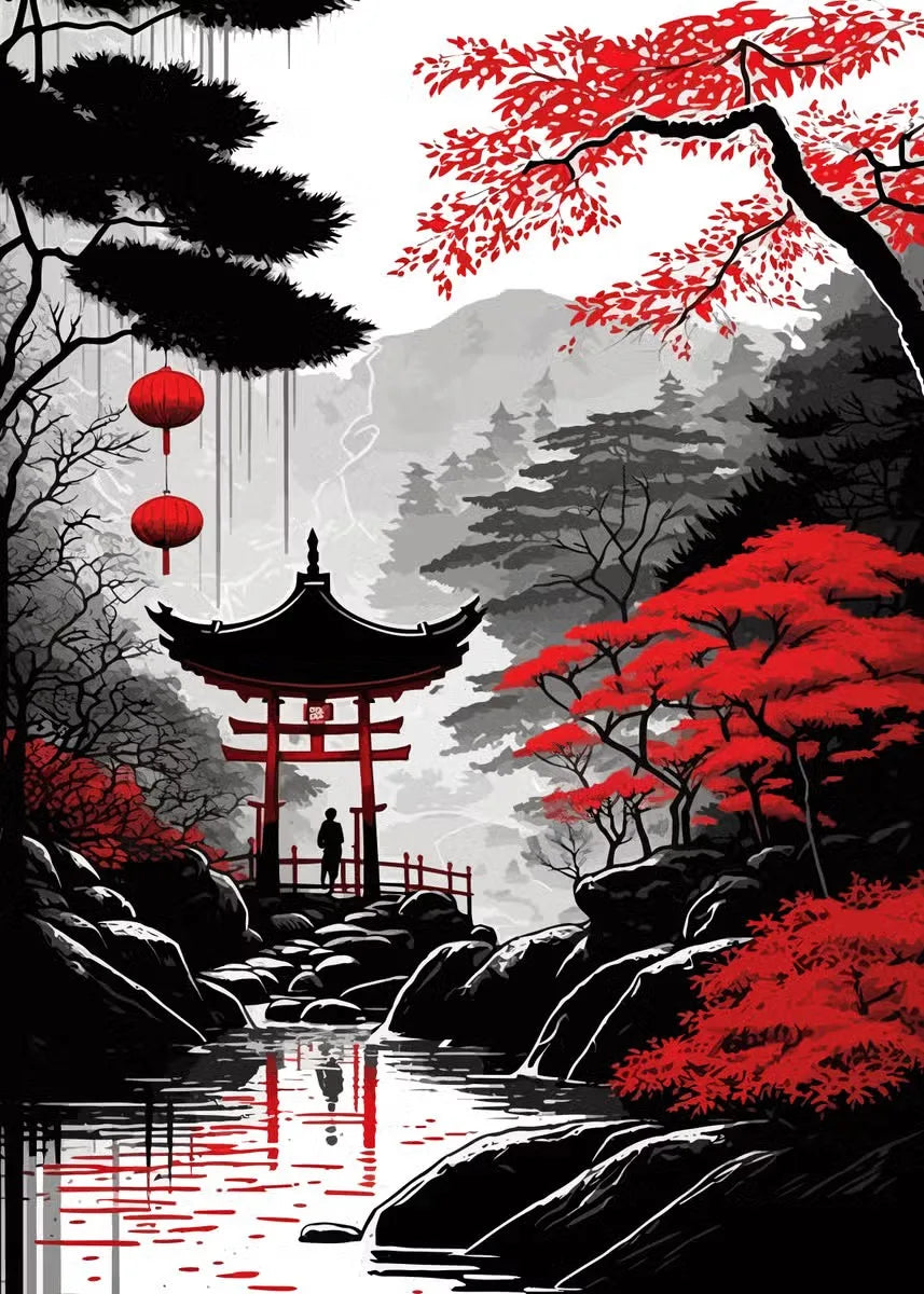 Mythika Nihon Japanese Landscape Canvas
