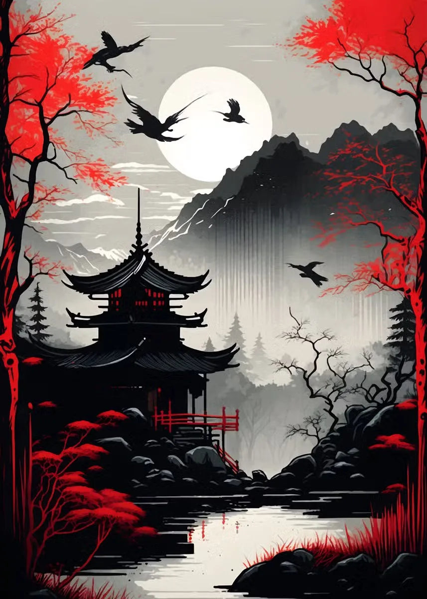 Mythika Nihon Japanese Landscape Canvas