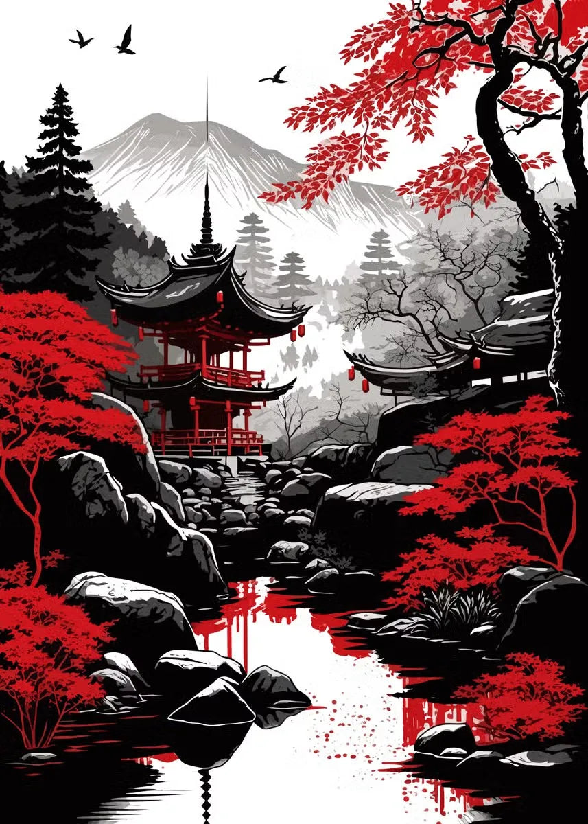 Mythika Nihon Japanese Landscape Canvas