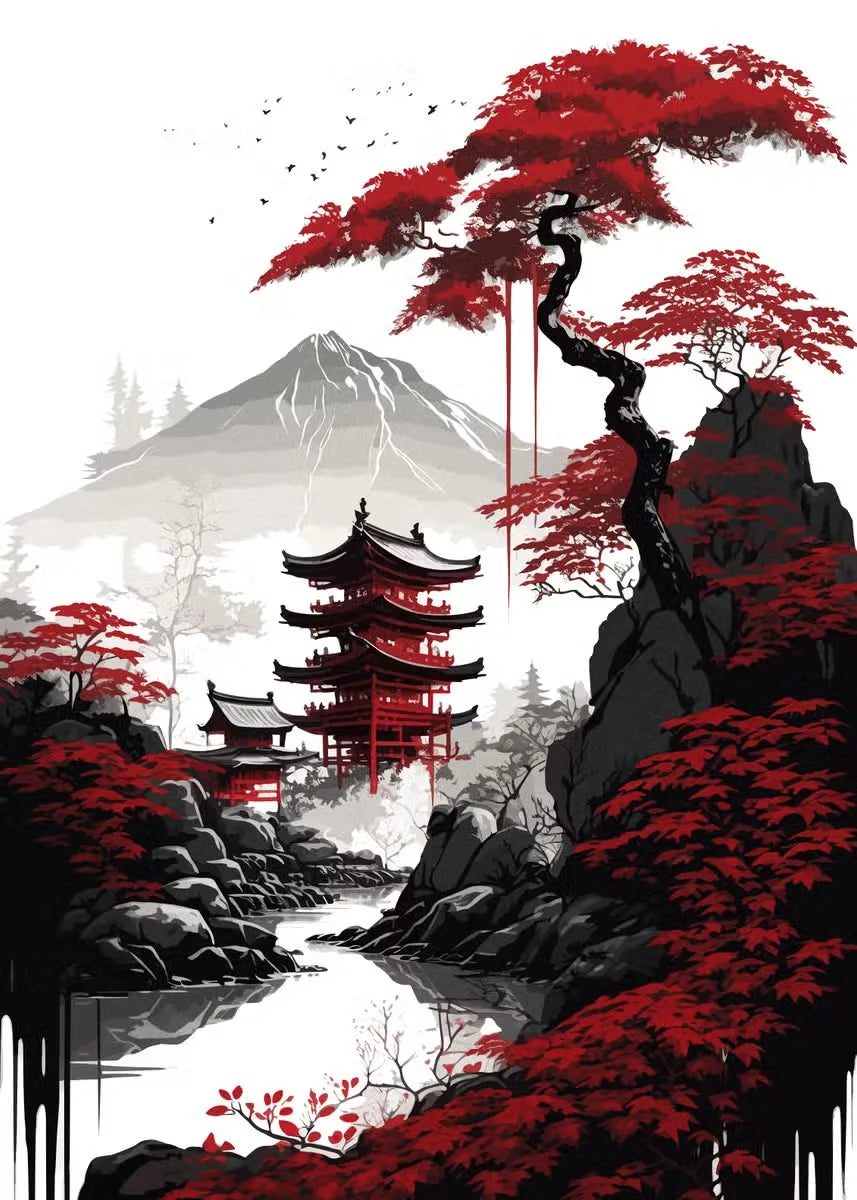 Mythika Nihon Japanese Landscape Canvas