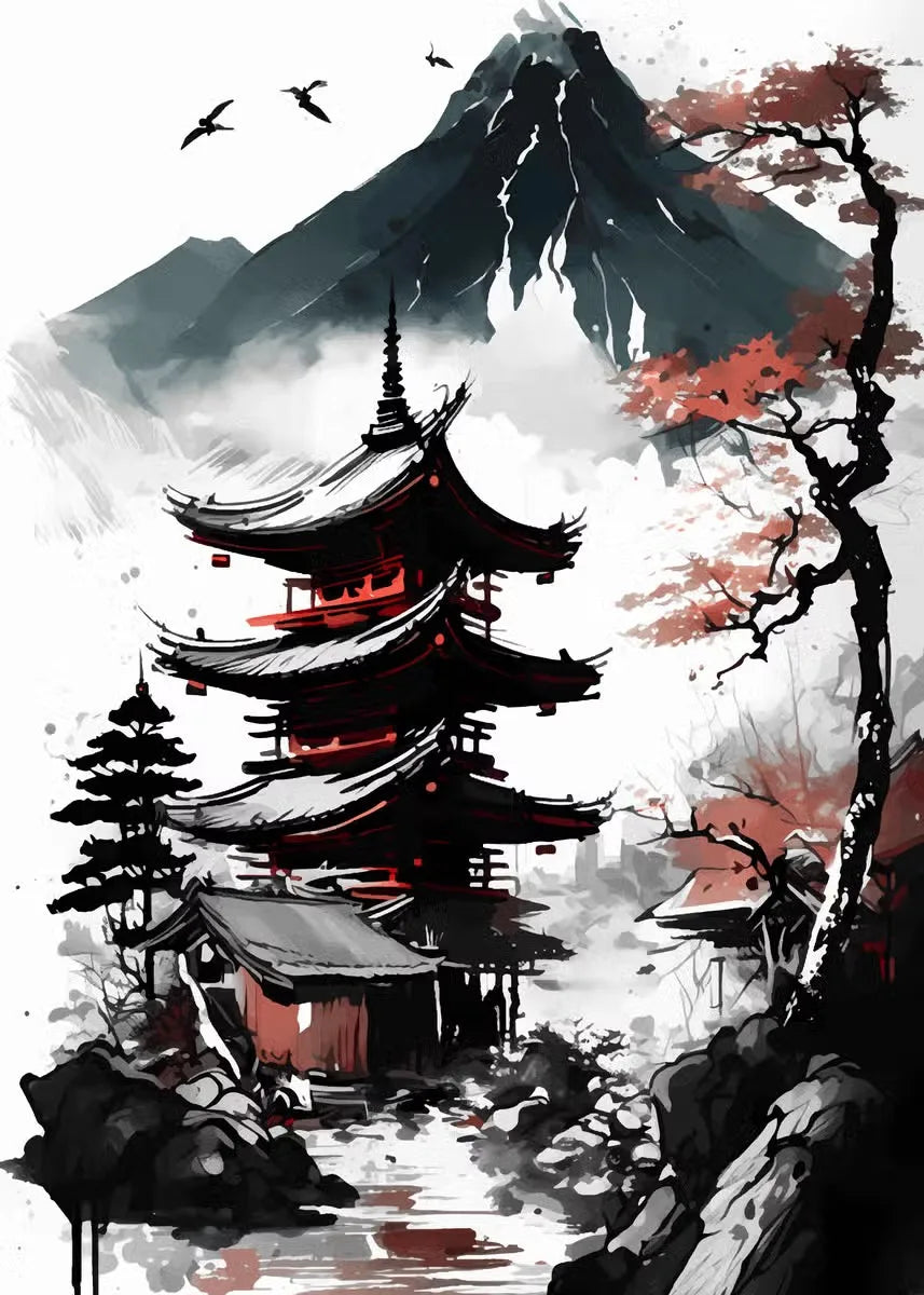 Mythika Nihon Japanese Landscape Canvas