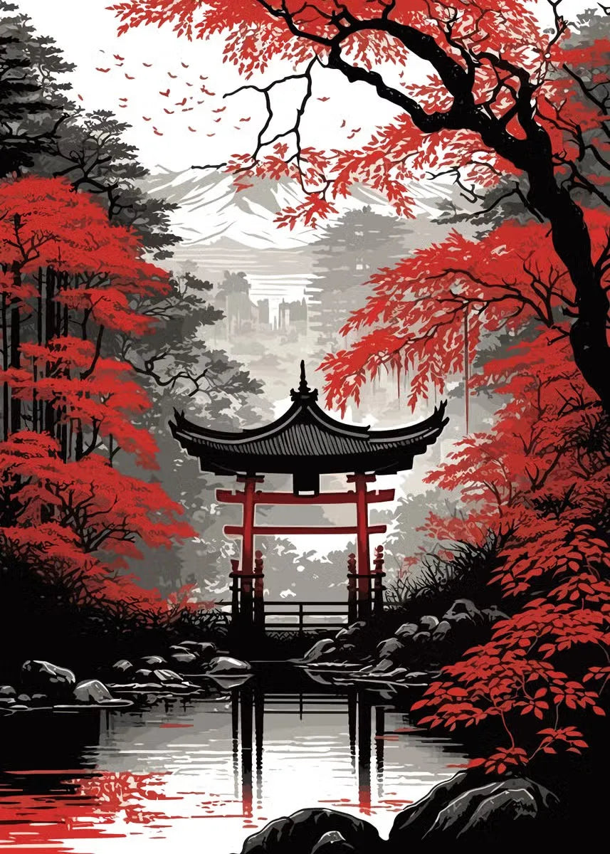 Mythika Nihon Japanese Landscape Canvas