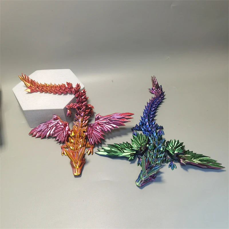 PrismFang Multi-Jointed Crystalline Dragon Figurine