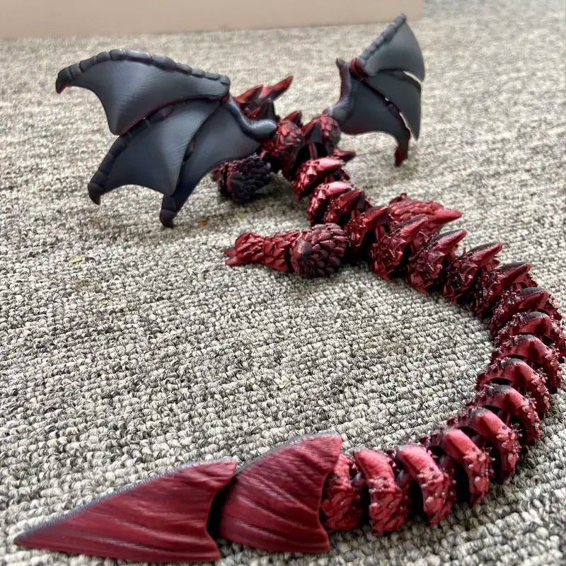 Emberveil Abyssal Multi-Jointed Winged Dragon Figurine