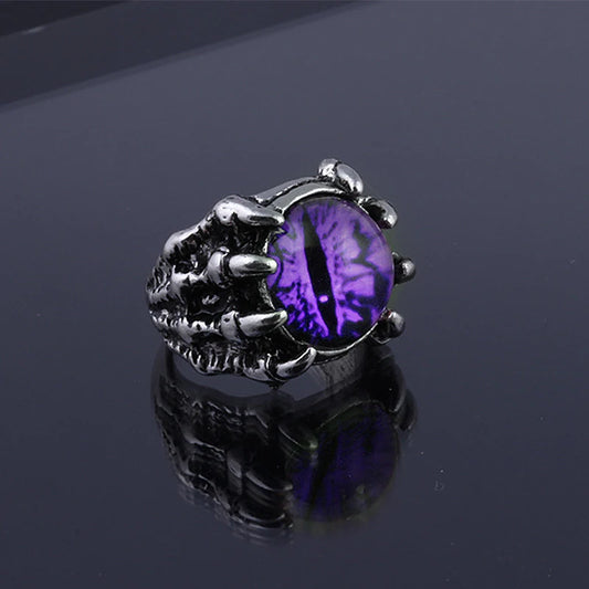 Eye of Varnok Unisex Dragon Claw Eye Ring