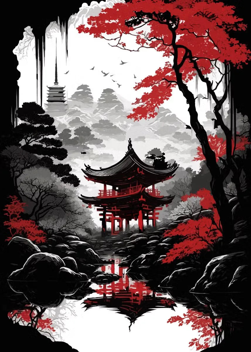 Mythika Nihon Japanese Landscape Canvas