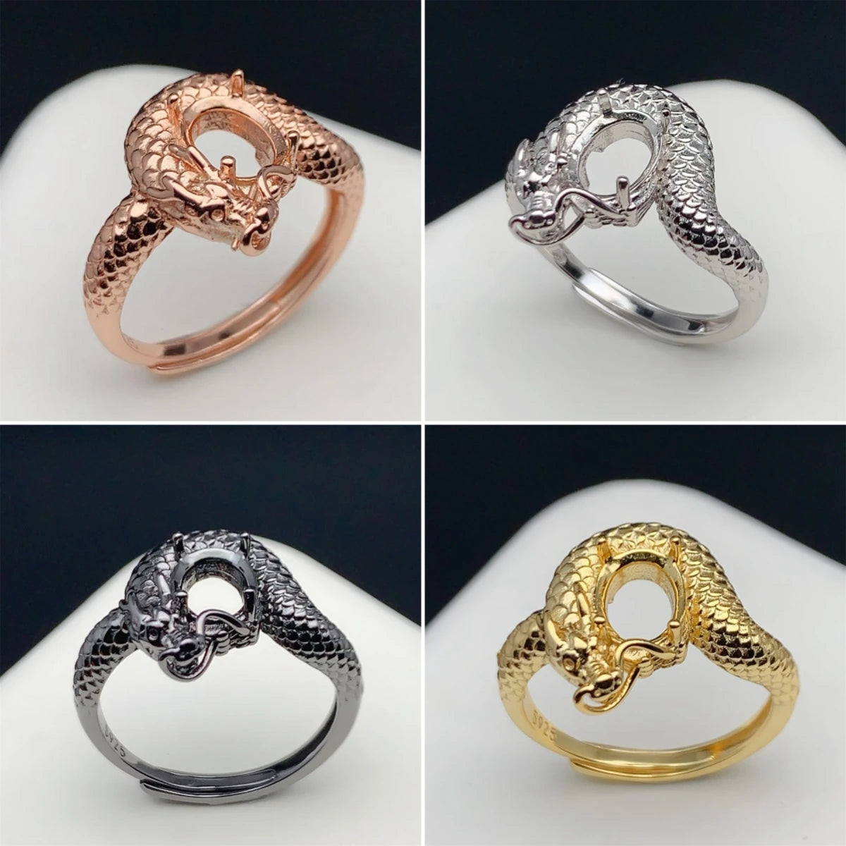 Hoardheart Unisex Inlay Gem Holder Ring