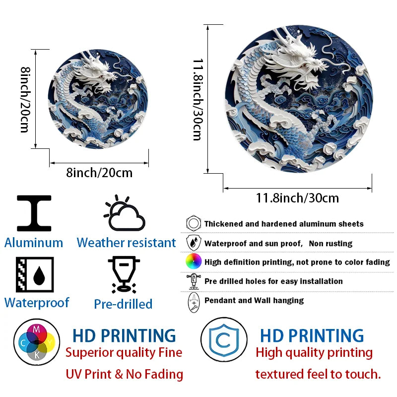 Myrkhazan the Tidelord 2D Decorative Aluminum Dragon Wall Plaque