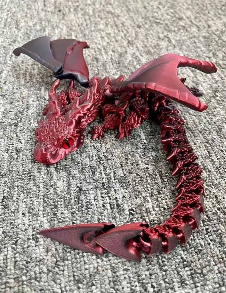 Emberveil Abyssal Multi-Jointed Winged Dragon Figurine