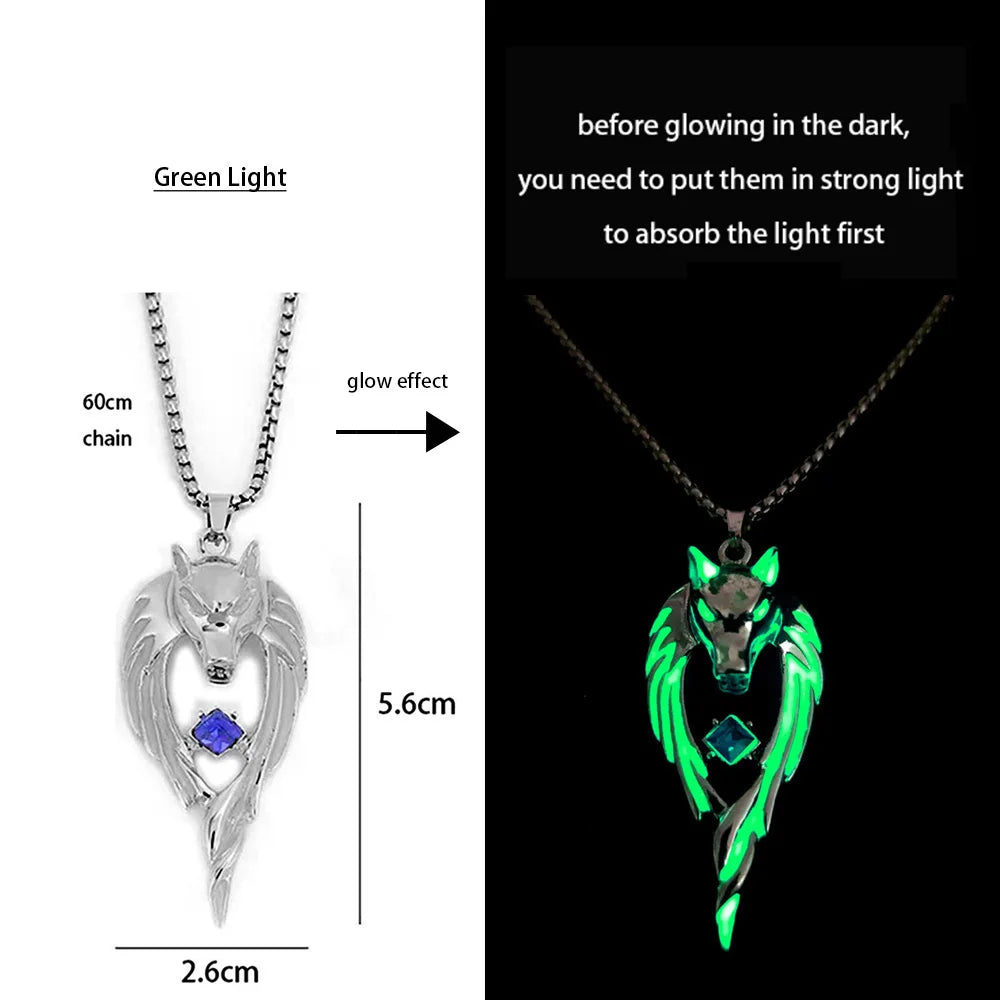 Moonfang Totem --- Nightglyphs Luminescent Necklace