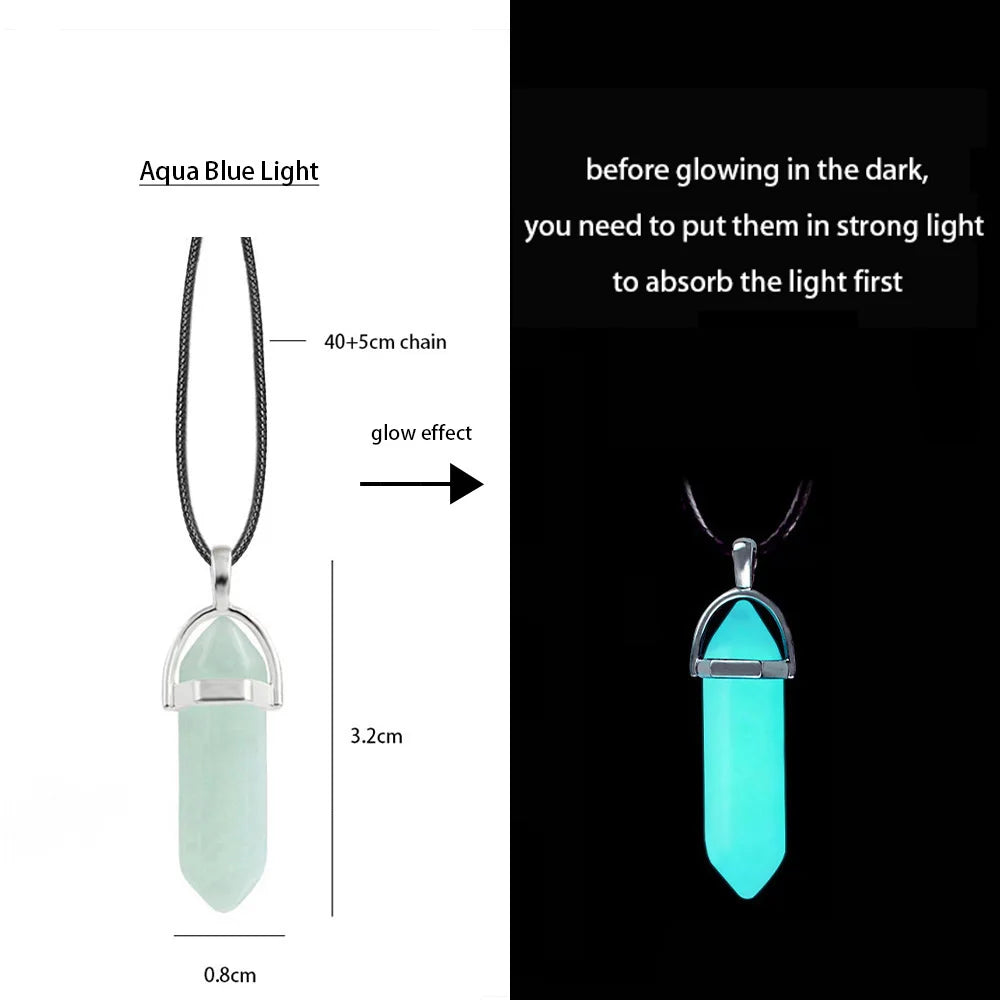 Runestone of the Veil --- Nightglyphs Luminescent Necklace