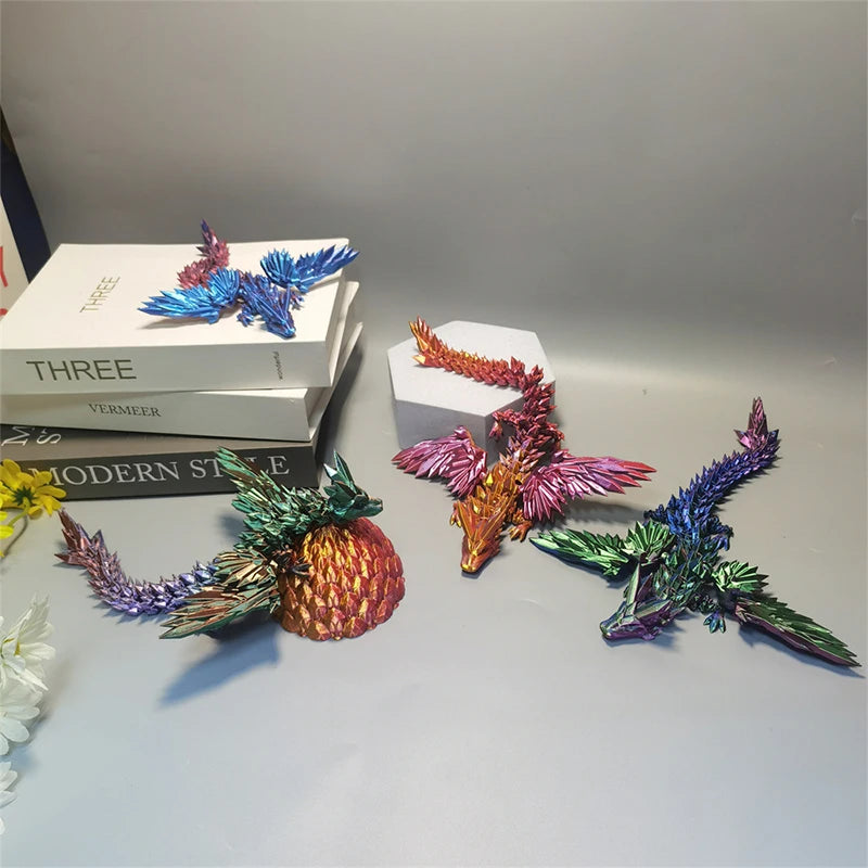 PrismFang Multi-Jointed Crystalline Dragon Figurine