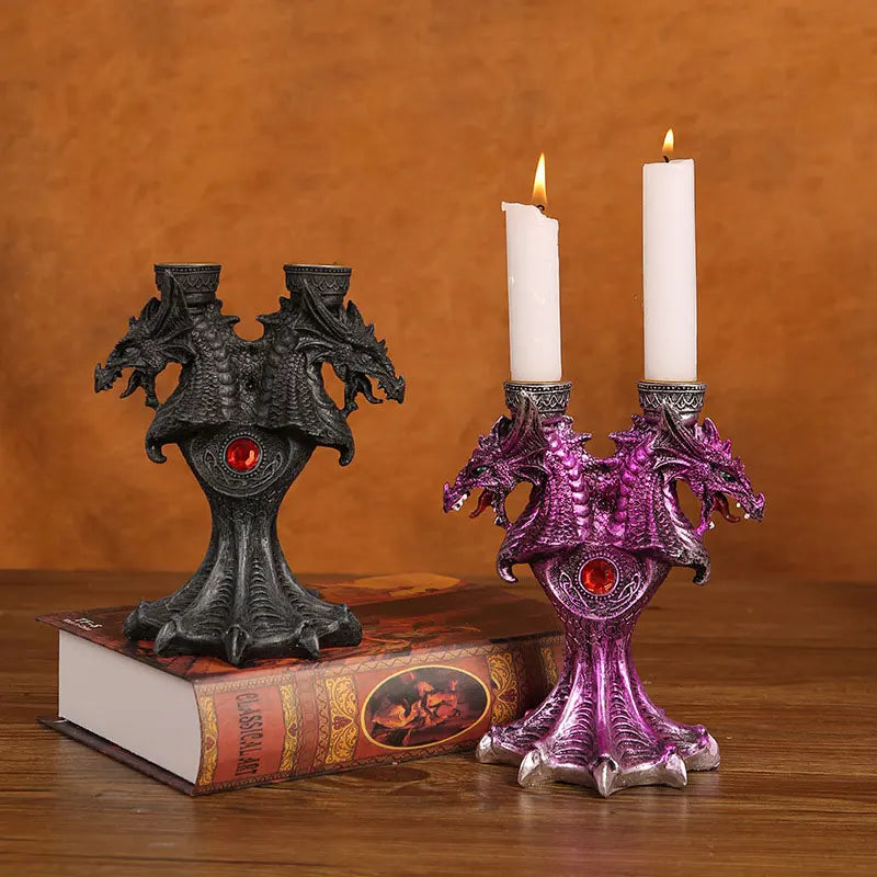 Dracolyte Arcane Two-Headed Candlestick Holder