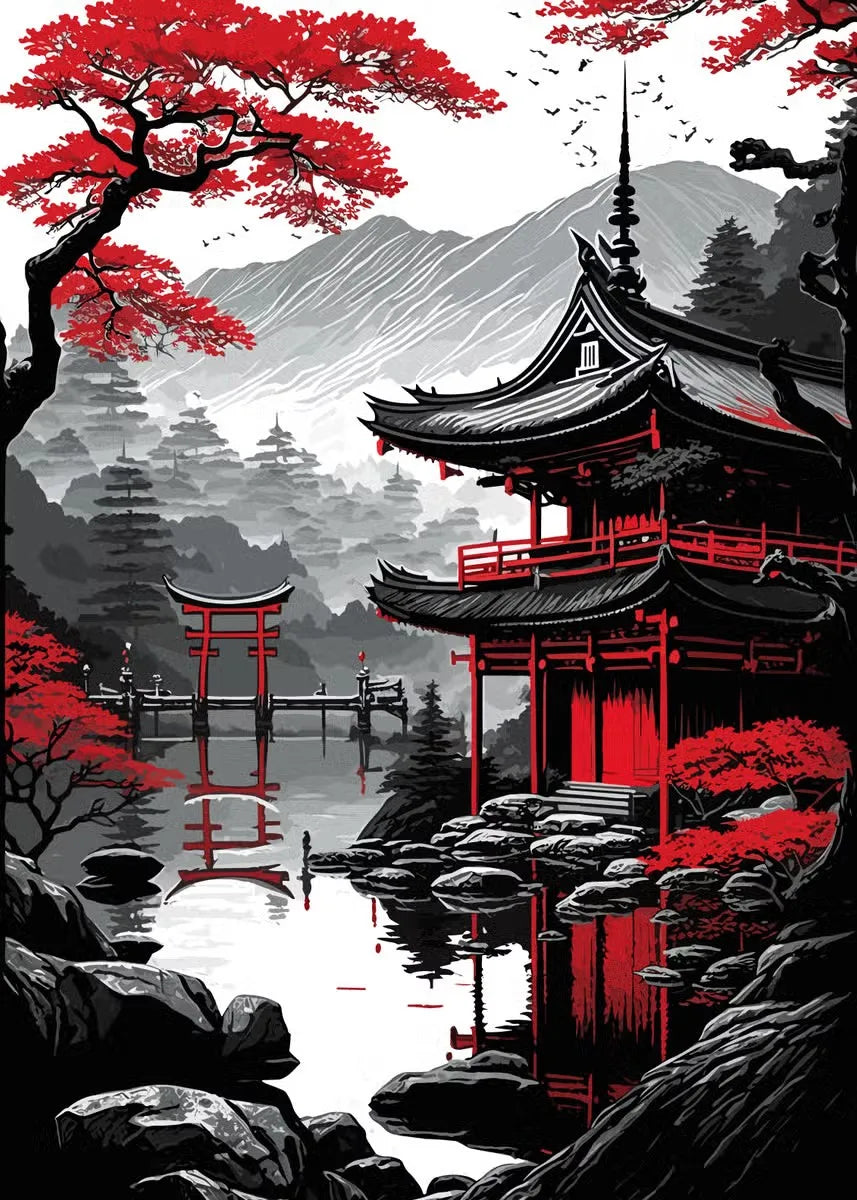 Mythika Nihon Japanese Landscape Canvas