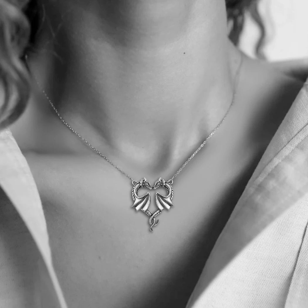 Twilight Vow Stainless Steel Women's Dragon Necklace