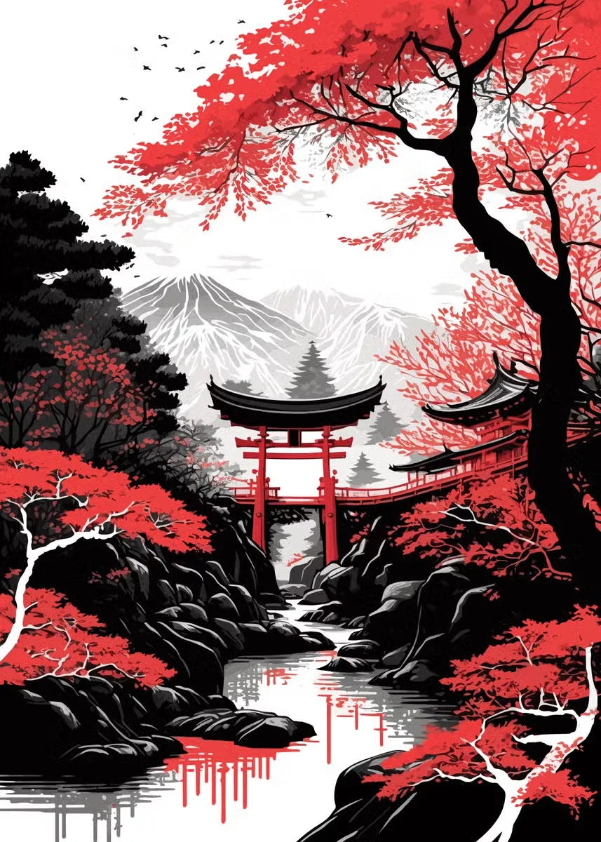 Mythika Nihon Japanese Landscape Canvas