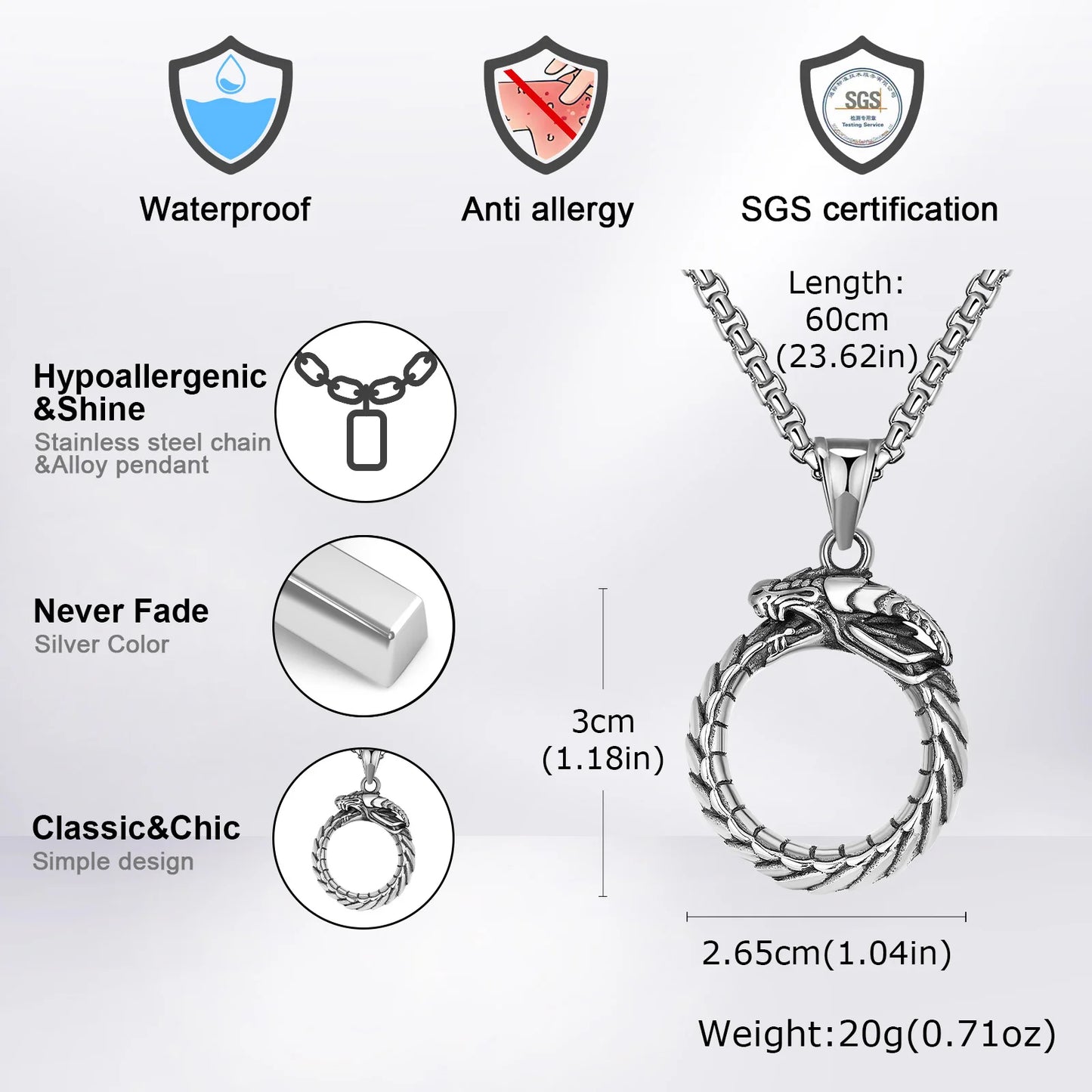 Firespire Crest Stainless Steel Men's Necklace