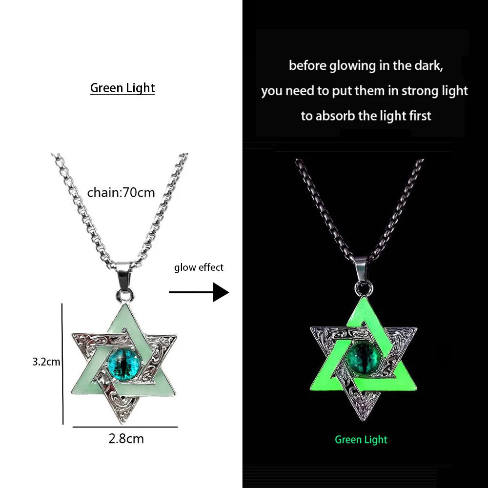 Hexaether Sigil --- Nightglyphs Luminescent Necklace
