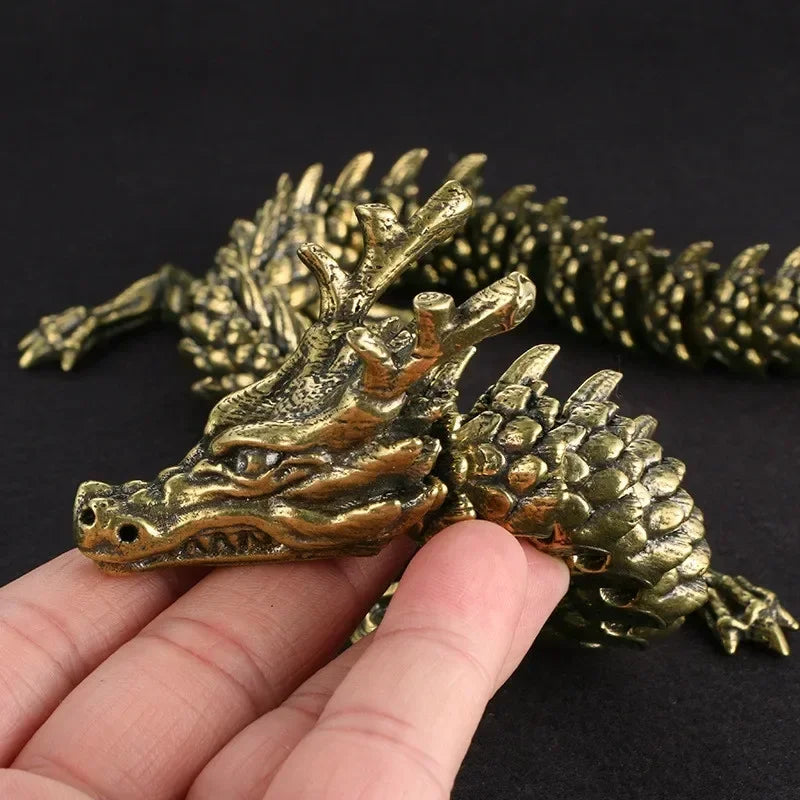 Jinlong Jing Multi-Jointed Chinese Dragon Metallic Figurine