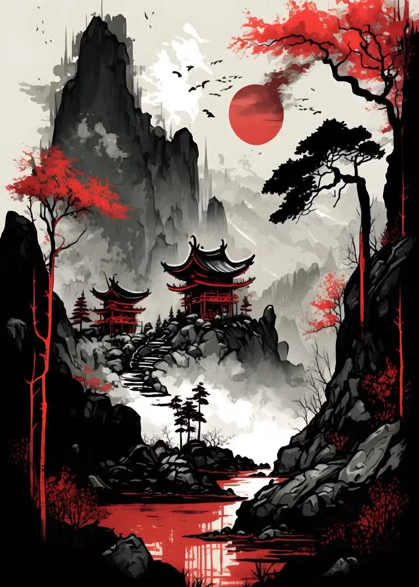 Mythika Nihon Japanese Landscape Canvas