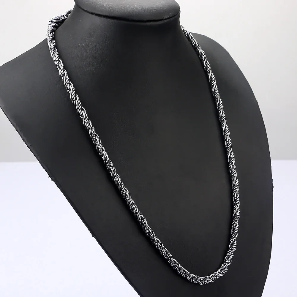 Drakethorn Chain Sterling Silver Dragon Necklace for Men