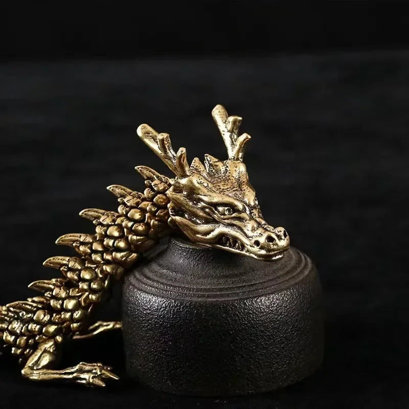Jinlong Jing Multi-Jointed Chinese Dragon Metallic Figurine