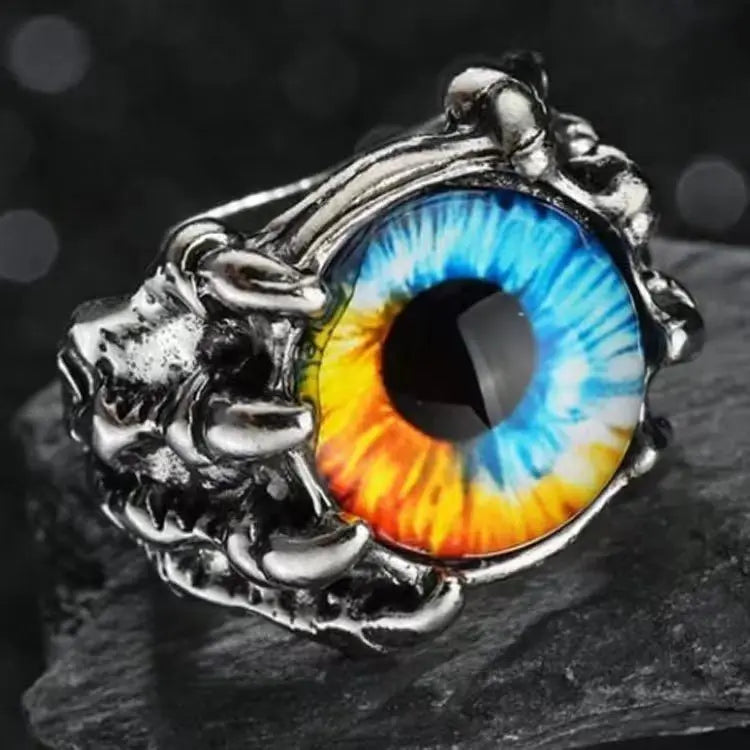 Eye of Varnok Unisex Dragon Claw Eye Ring