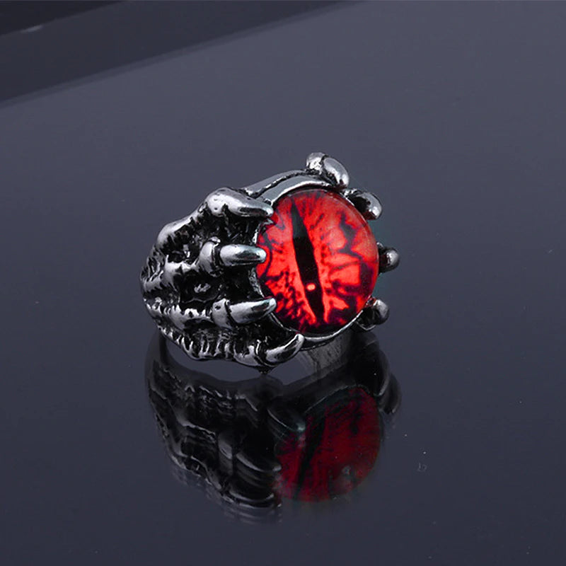 Eye of Varnok Unisex Dragon Claw Eye Ring