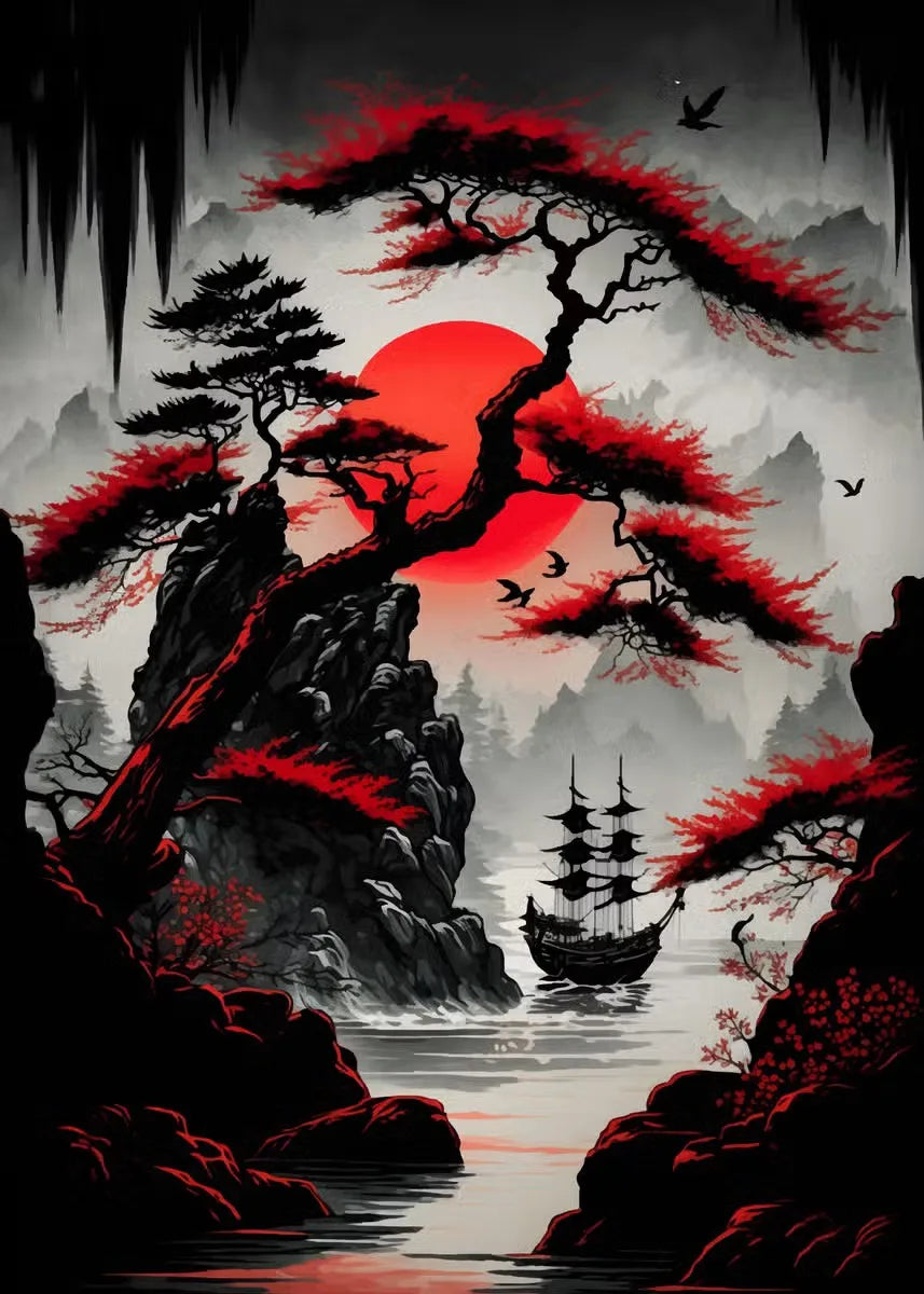 Mythika Nihon Japanese Landscape Canvas