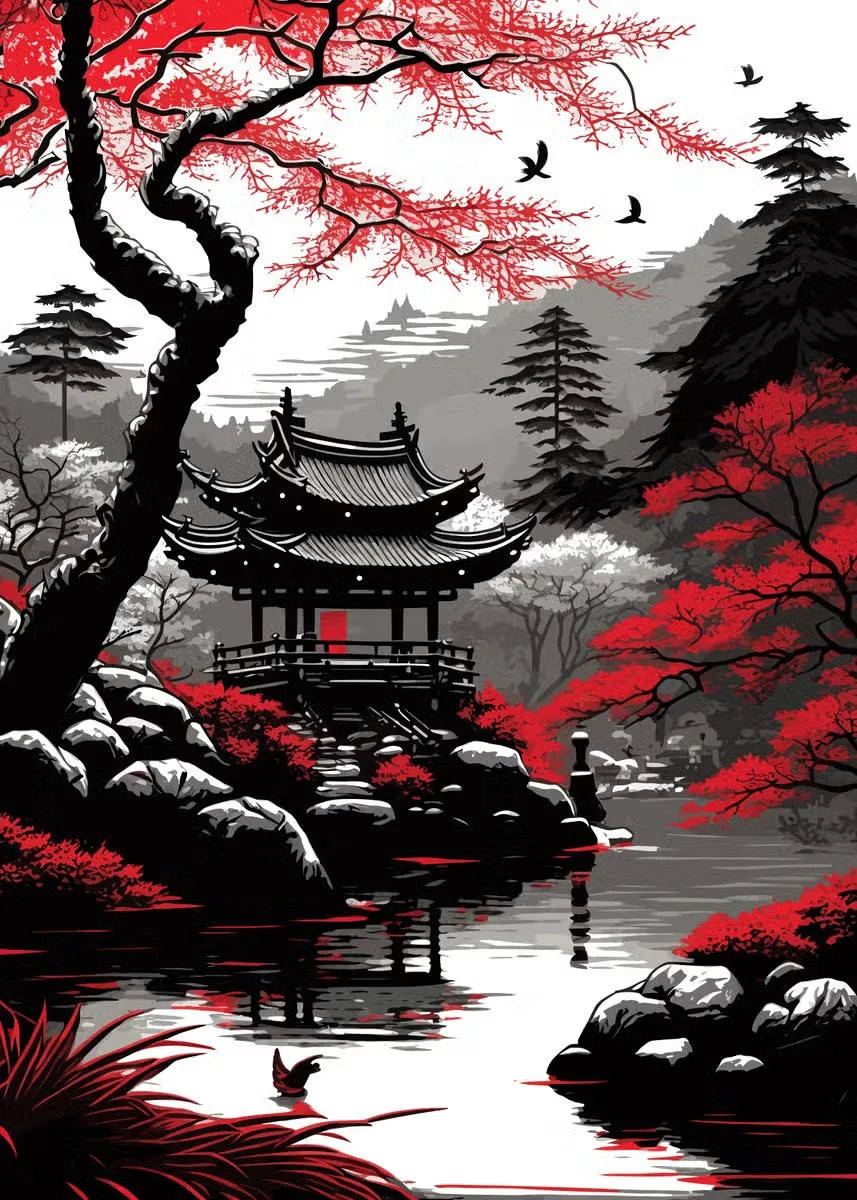 Mythika Nihon Japanese Landscape Canvas