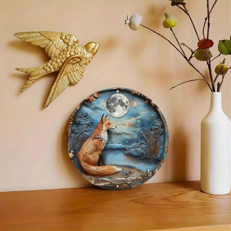 Moonfen Prowler 2D Decorative Aluminum Fox Wall Plaque