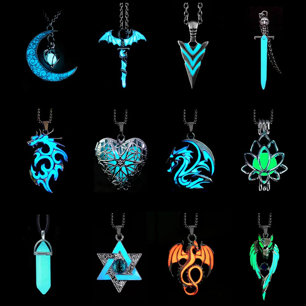 Hexaether Sigil --- Nightglyphs Luminescent Necklace