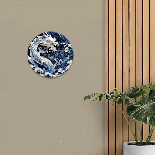 Myrkhazan the Tidelord 2D Decorative Aluminum Dragon Wall Plaque