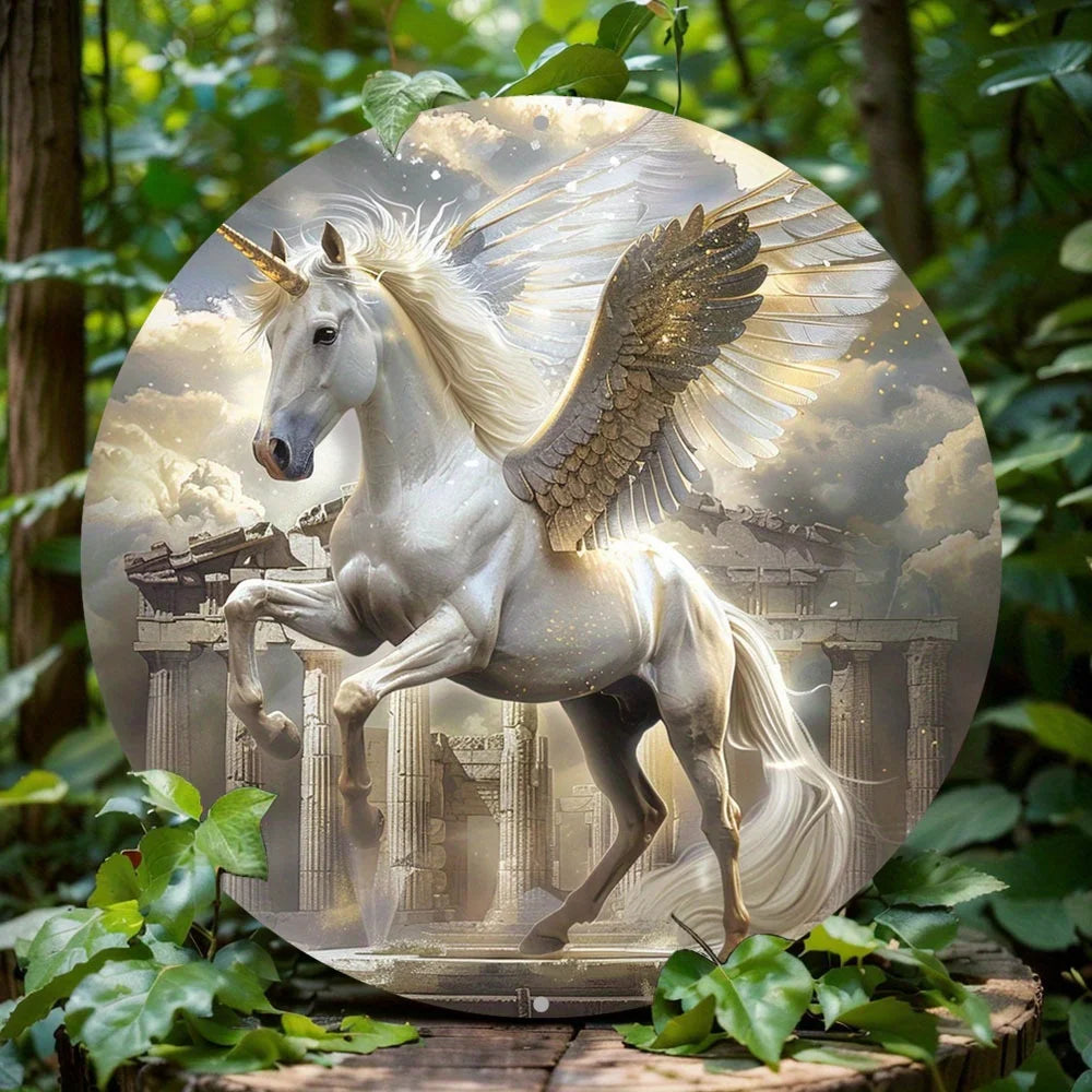The Dawnborne Charger 2D Decorative Aluminum Plaque
