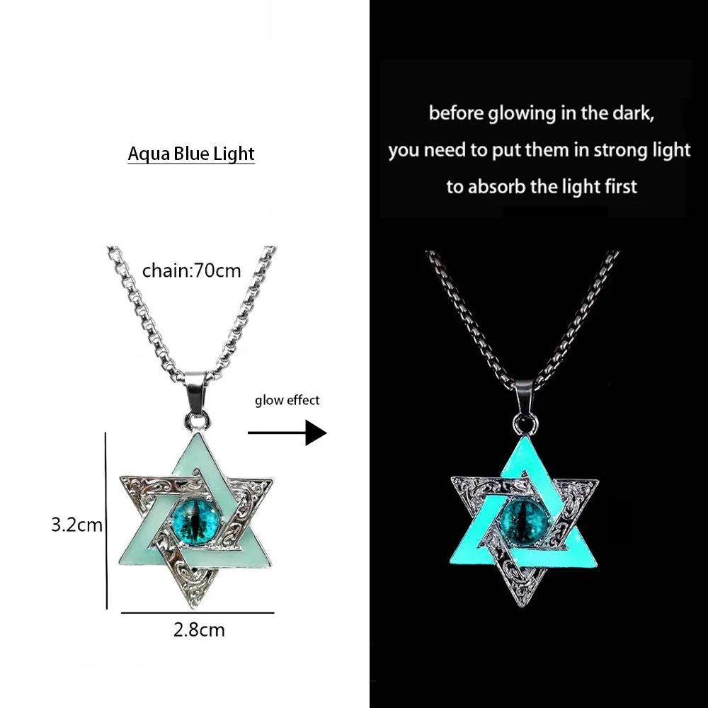 Hexaether Sigil --- Nightglyphs Luminescent Necklace