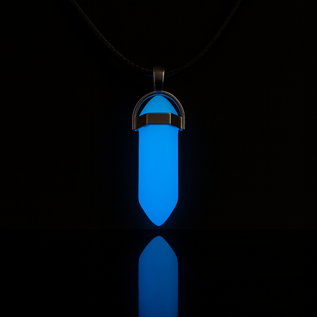 Runestone of the Veil --- Nightglyphs Luminescent Necklace