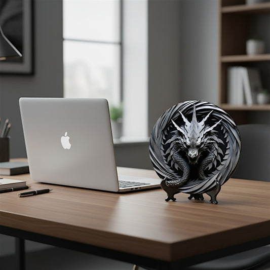 Serrathar the Steelshade 2D Decorative Aluminum Dragon Wall Plaque