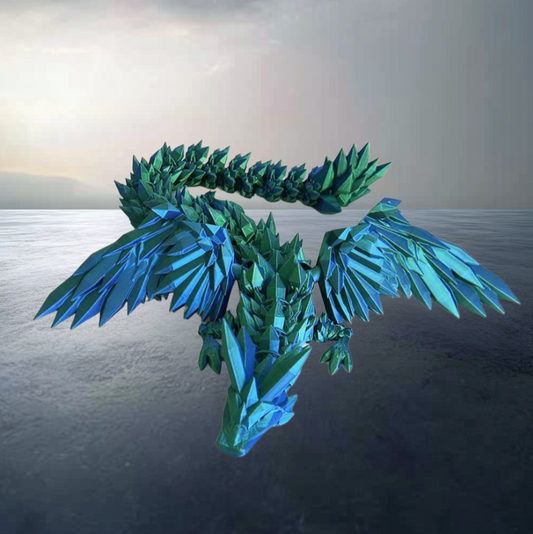 PrismFang Multi-Jointed Crystalline Dragon Figurine