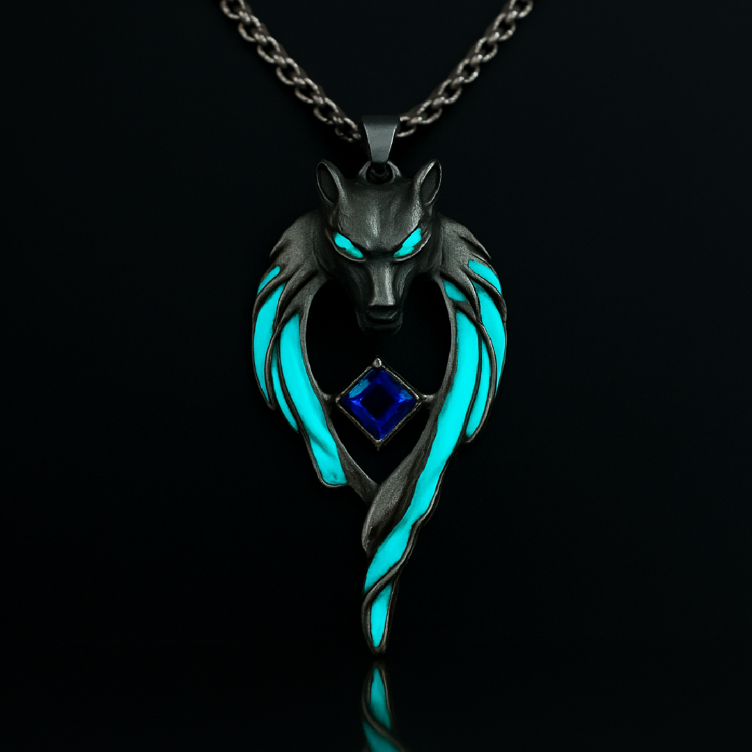 Moonfang Totem --- Nightglyphs Luminescent Necklace