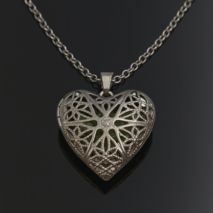Lacewrought Heart --- Nightglyphs Luminescent Necklace