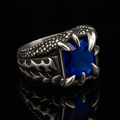 Voidclasp Unisex Dragon Crystal Claw Stainless Steel Ring