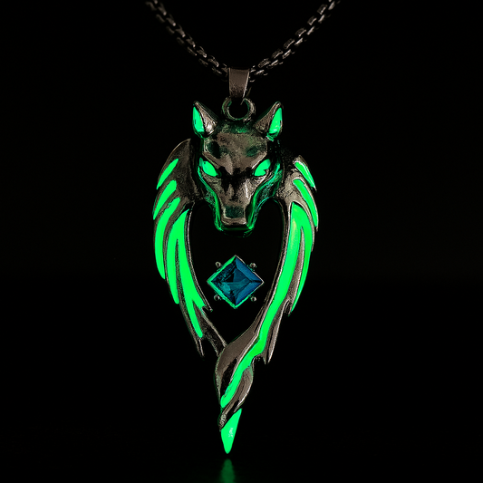 Moonfang Totem --- Nightglyphs Luminescent Necklace